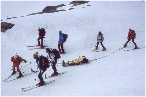 Evacuation blessé en ski de rando (exercise)
