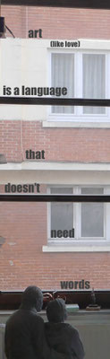 me writing on a detail of a photo taken in Hans Op De Beeck studio in Bruxelles