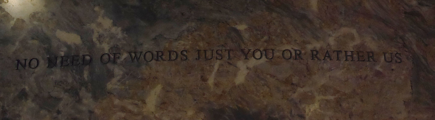 JENNY HOLZER, The Whole Truth (solo exhibition at Palazzo della Ragione, Bergamo, August 2019 - "Just you", 2019, Text: “Letter Poem #3” from Collected Poems by James Schuyler, © 1993 by the author’s estate)