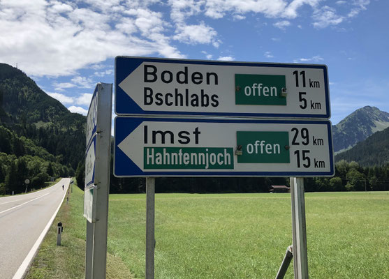 Abzweig zum Hahntennjoch