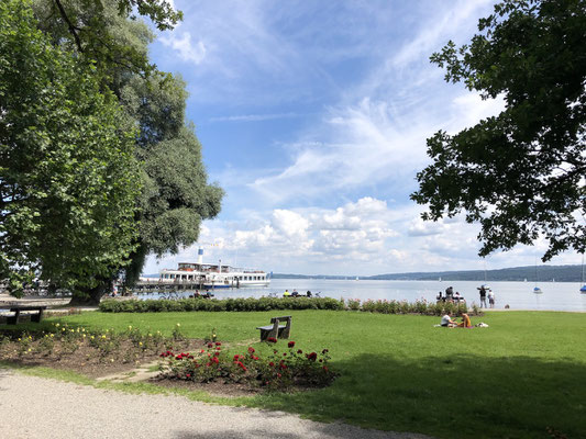 Blick auf den Ammersee bei Utting, Ammer-Amper Radweg