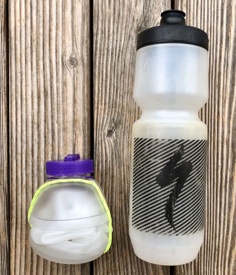 Größenvergleich mit 750 ml - Fahrradtrinkflasche