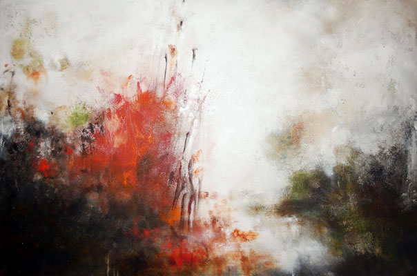 Die Lilie 2019  Öl, Acryl, Mischtechnik auf Leinwand  80x120 cm