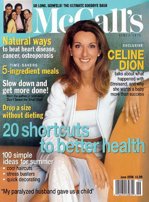 Celine Dion - Couverture McCall's Magazine [USA] (Juin 1998)