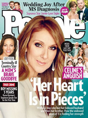 Céline Dion - Couverture People Magazine  [USA] (1 Fevrier 2016)