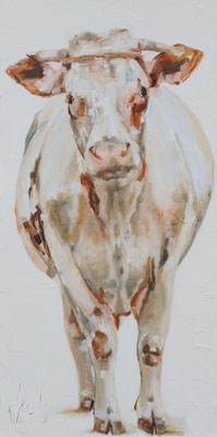 De bonte van Arie/ The cow of Arie | oil on linen | 50x100cm