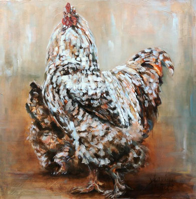 Kip, ik heb je!/... | oil on linen | 80x80cm *beschikbaar