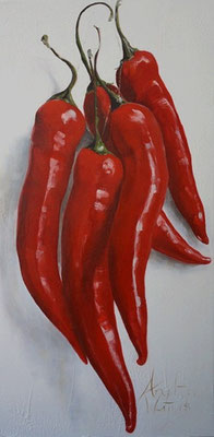 Bosje pittig!/Bunch of spicy! | oil on linen | 50x100cm