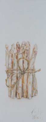 Bosje asperges/Bunch of asparagus | oil on linen || 20x50cm