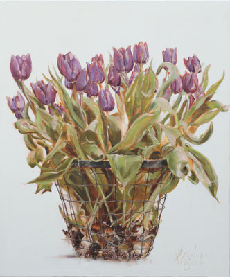 Mandje tulpen | oil on linen | 100x120cm *beschikbaar
