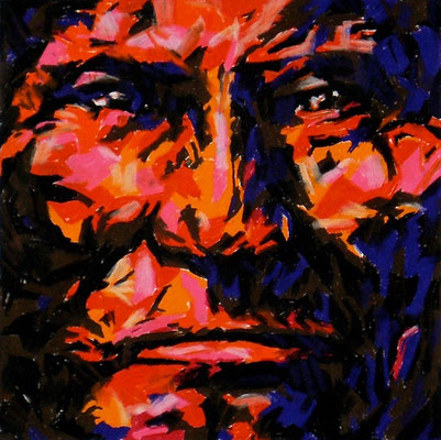 GERONIMO, Pastel crayon on paper, Size: 29 x 29 cm (paper size 55 x 75 cm), unframed