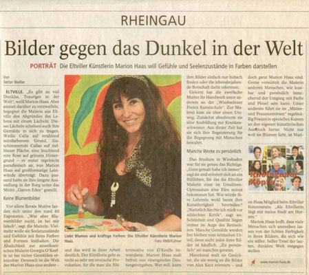 Bilder gegen das Dunkel in der Welt, Wiesbadener Kurier, 2009