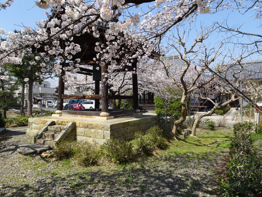 北真経寺鐘楼。享保7年造立の鐘楼が室戸台風で倒壊したため、旧材を使って復旧。