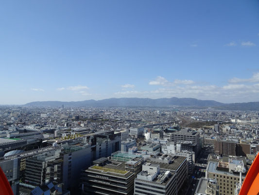 京都タワーから。