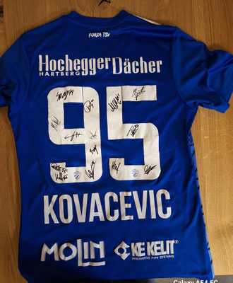 Damjan Kovacevic TSV Hartberg ÖFB U21 Spieler und von allen Spielern von TSV Harberg signiert 