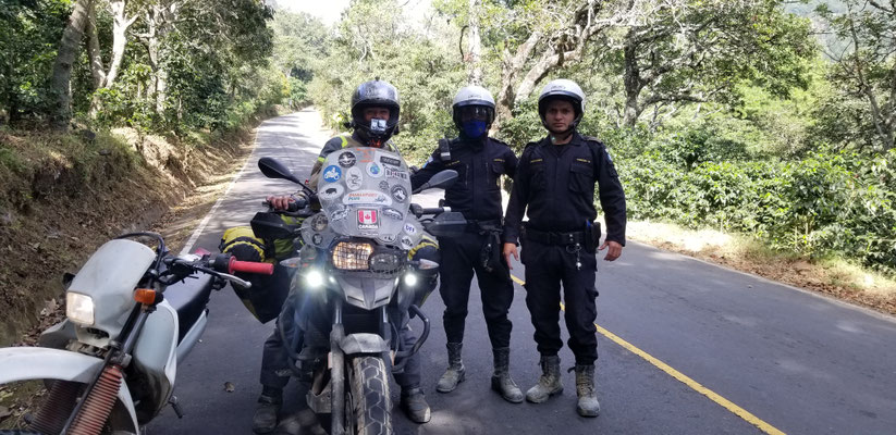 escorted by local police around San Pedro volcano, through the red zone