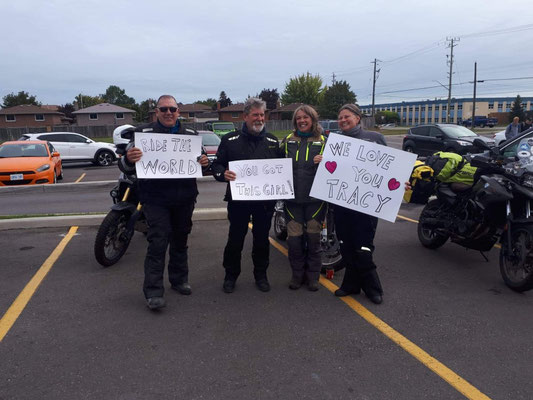 my friends met me with signs