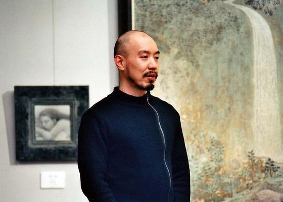 2005年「内なる目」榎俊幸展の会場、おぶせミュージアム・中島千波館にて。