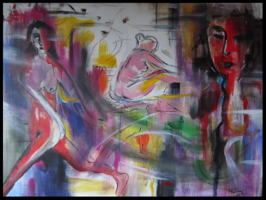 2 Frauenakte und Gesicht (70x90cm) Nr. 695