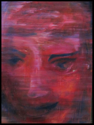 Frauenkopf rot (105x145cm) Nr. 396