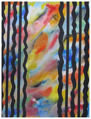 Anthrazite Wellen-Linien (60x80cm) Nr. 562