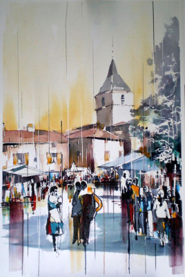 204 Concours Bagnols Affiche - Aquarelle 40 x 60