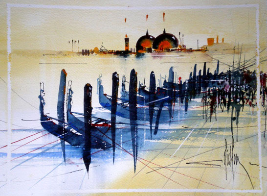 240 Exercice sur Venise 06. Aquarelle 30 x 40. 2011