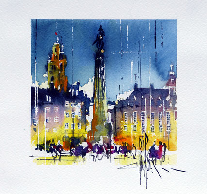 434 Lille Grd Place VIII Aquarelle 20 x 20