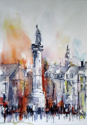 175 Lille Grand Place 03 -  Aquarelle 36 x 51