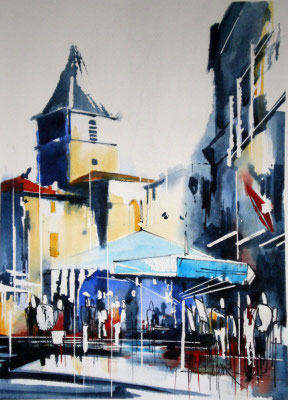 207 Festival de Bagnols - Aquarelle 30 x 40