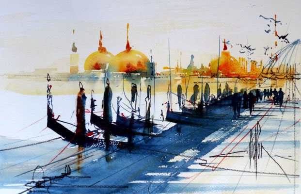 268 Exercice sur Venise 06. Aquarelle 30.5 x 45.5. 2012