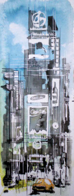 147 NYC 25 - Aquarelle 23 x 50