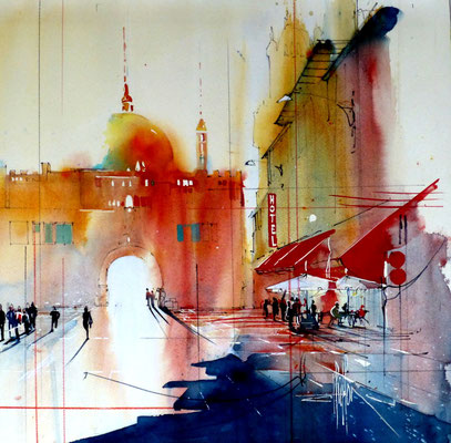 290 Chaleur froide et lumière. Aquarelle 42 x 43. 2013
