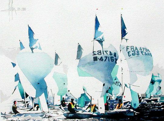 7 Optimistes - 2000 - Aquarelle 40 x 50
