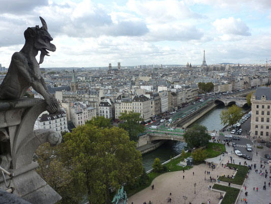Die Chimären auf der Westfront von Notre-Dame