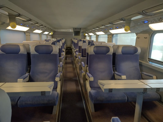 Die zweite Klasse im TGV auf meiner Fahrt von Marseille nach Mannheim
