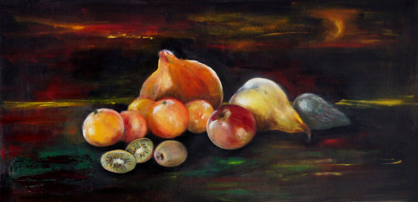 Lune et fruits 72X35