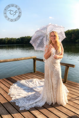 Braut am Wasser Shooting in Werder Kemnitz