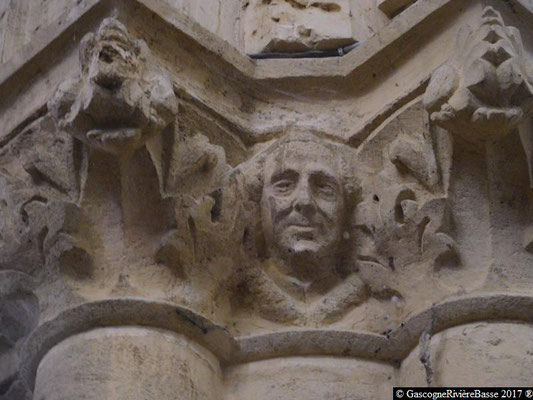 Sculpture chapiteau église de Plaisance du Gers Abbé Daran