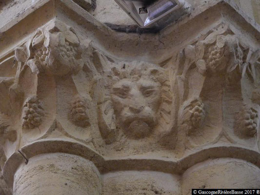 Sculpture chapiteau église de Plaisance du Gers Marc