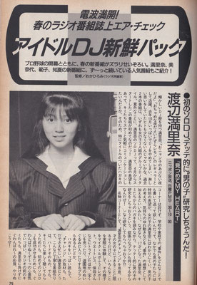 Dunk　1988年6月号　渡辺満里奈
