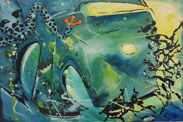 ich bin dann mal weg, Acryl-Öl, 2018, 60x80