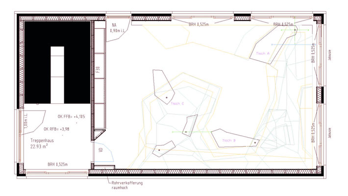 Grundrissplan mit Tischen