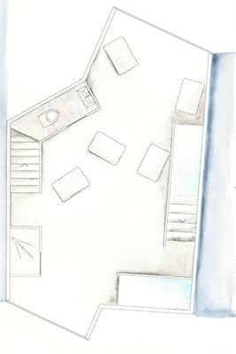 Grundriss 1. OG Aquarell 