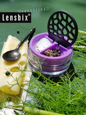 Lensbix upcycling -  Eine Prise da, einen Prise dort!  / Kontaktlinsenbehälter / Kontaktlinsenbox / Box für Kontaktlinsenaufbewahrung  / Kontaktlinsendose / #Kontaktlinsen-behaelter