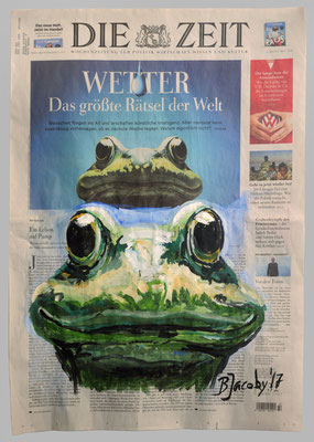 WetterFrosch, 2017, 40 X 55 , Gouache und Tempera auf Zeitungspapier