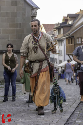 Mittelalterfest Zug 2019, Andreas Kingl (Die Fadenwerkstatt) & Meril