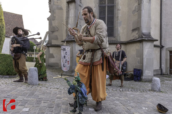 Mittelalterfest Zug 2019, Andreas Kingl (Die Fadenwerkstatt) & Meril