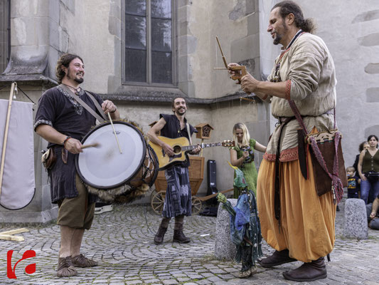 Mittelalterfest Zug 2019, Andreas Kingl (Die Fadenwerkstatt) & Meril