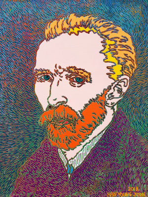 Frei nach Van Gogh- Selbstbildnis , 40 x 50 cm,  Acryl auf Leinwand (Kkeul Malerei)----------- 고흐의 자화상 , 40 x 50 cm, 캔버스에 아크릴(끌 말러라이) 